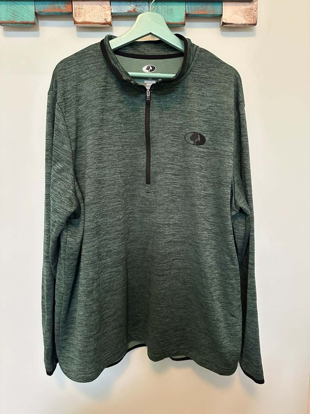 Mossy Oak Men's Quarter Zip Pullover Sweatshirt Green 2XL